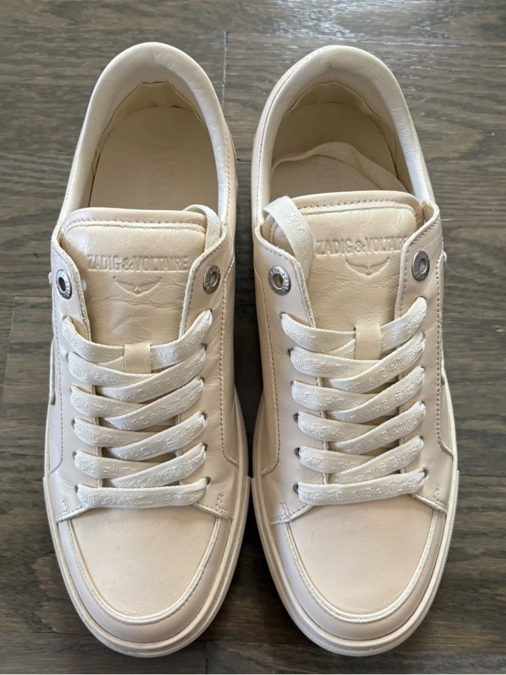 NWT ZADIG & VOLTAIRE 100% cow leather low-top fly on sneakers - Picture 5 of 14